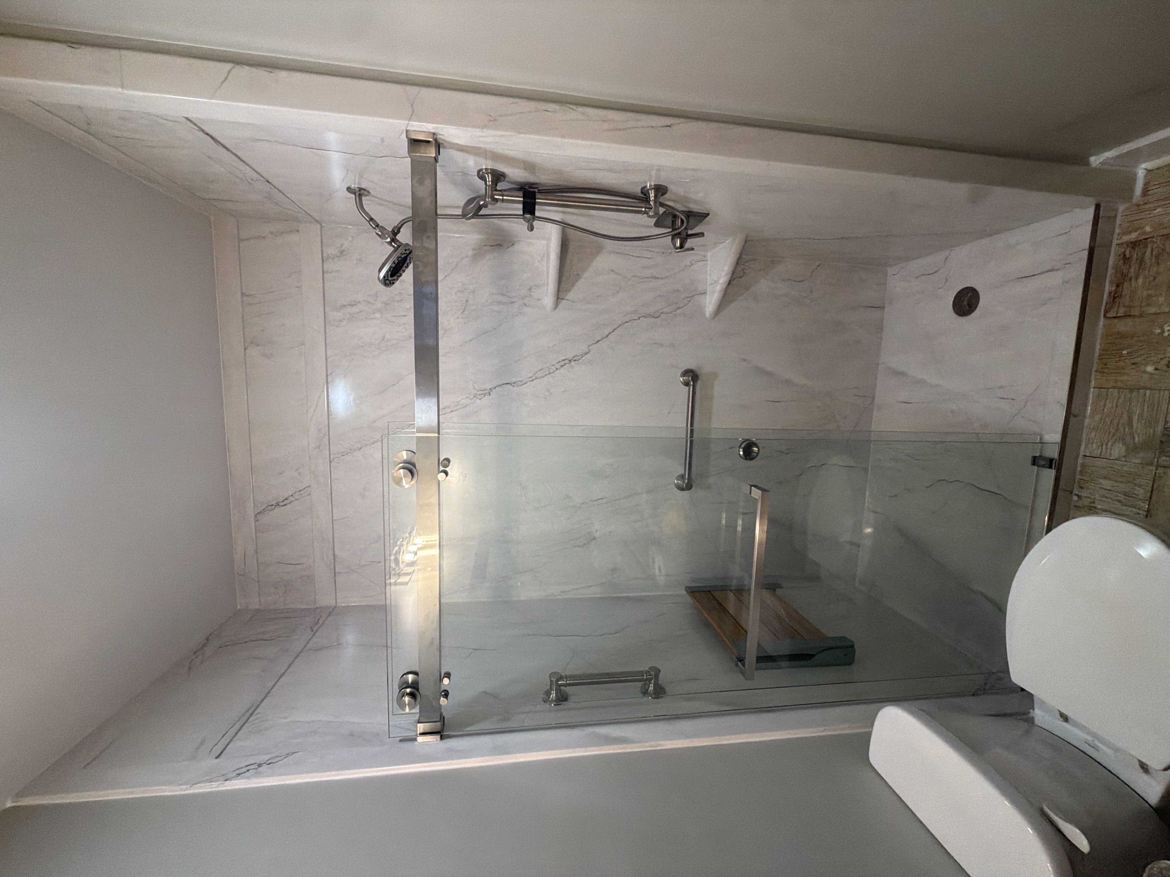 Tub-to-shower conversion in Waverly Hall, Georgia, after